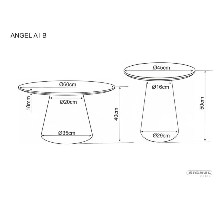 Стіл журнальний кавовий Angel ø45 см Дуб5